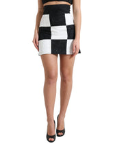 Dolce & Gabbana Black White Floral Brocade High Waist Skirt -   -  Dolce & Gabbana.