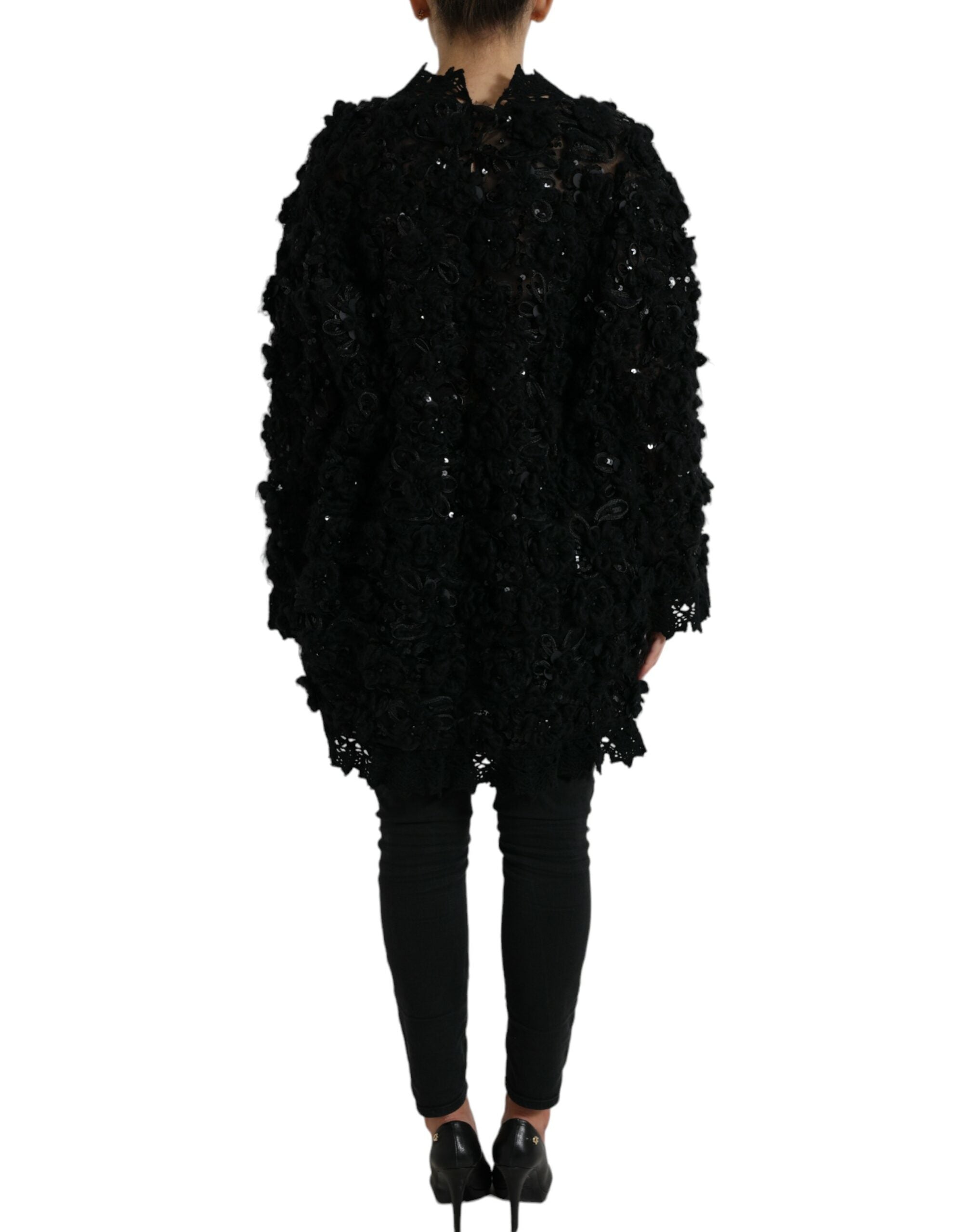 Dolce & Gabbana Black Sequined Embellished Pullover Sweater -   -  Dolce & Gabbana. Dolce & Gabbana Black Sequined Embellished Pullover Sweater -   -  Dolce & Gabbana.