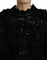 Dolce & Gabbana Black Sequined Embellished Pullover Sweater -   -  Dolce & Gabbana.