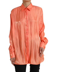 Dolce & Gabbana Peach Long Sleeve Button Down Blouse Top -   -  Dolce & Gabbana.