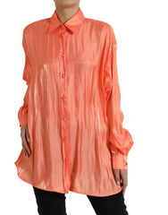 Dolce & Gabbana Peach Long Sleeve Button Down Blouse Top -   -  Dolce & Gabbana.