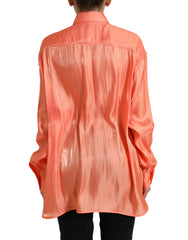 Dolce & Gabbana Peach Long Sleeve Button Down Blouse Top -   -  Dolce & Gabbana.