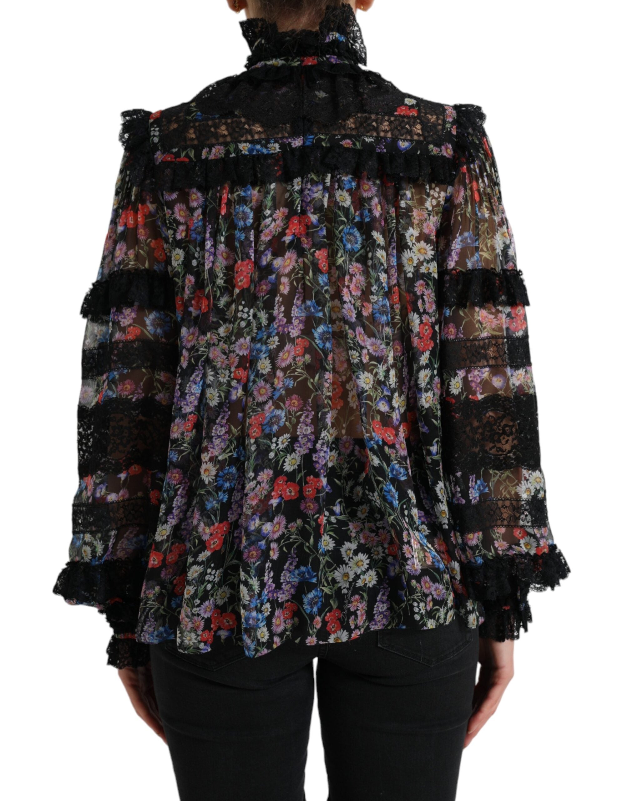 Dolce & Gabbana Black Floral Print Long Sleeves Blouse Top -   -  Dolce & Gabbana. Dolce & Gabbana Black Floral Print Long Sleeves Blouse Top -   -  Dolce & Gabbana.
