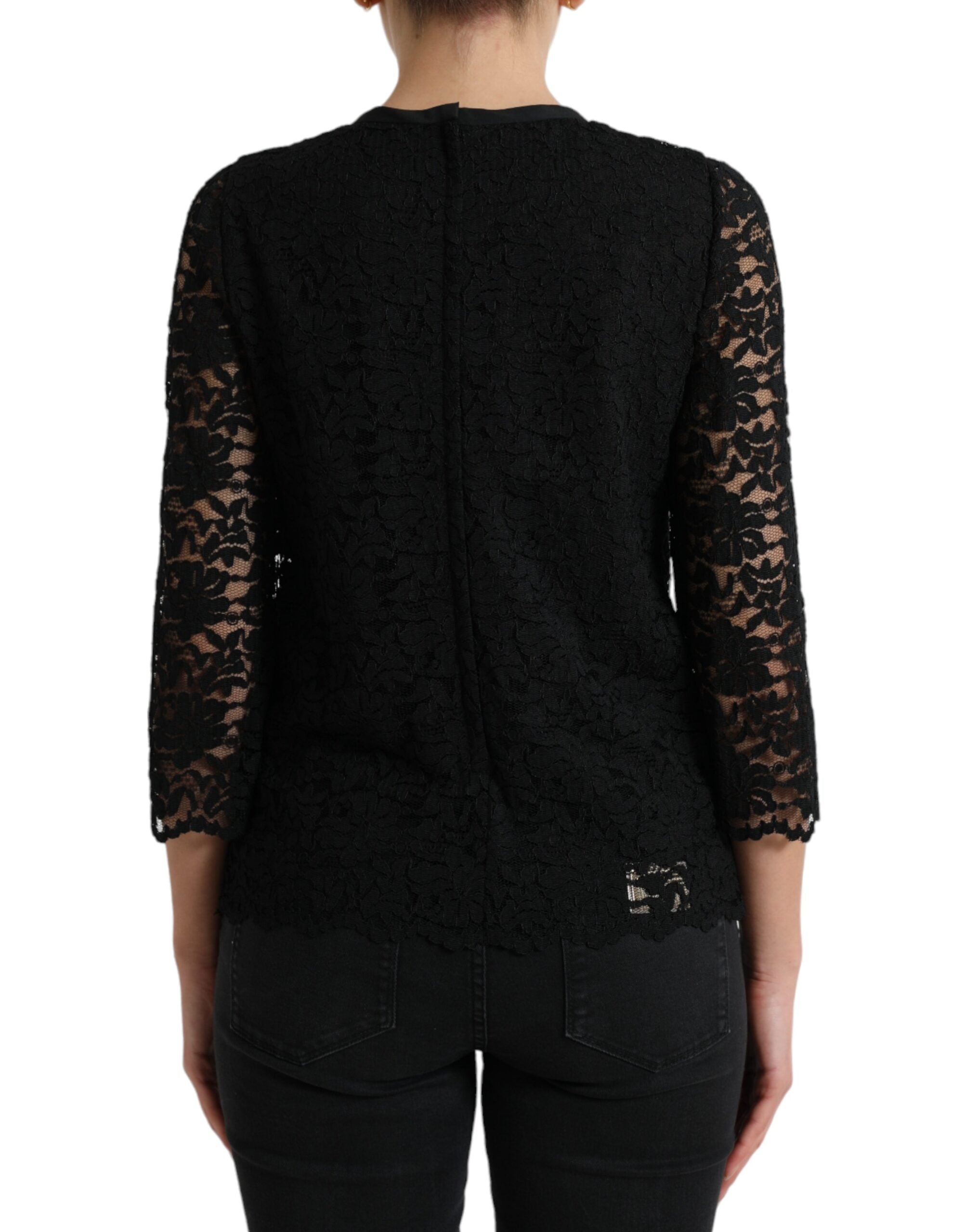 Dolce & Gabbana Black STAFF Blouse Floral Lace Nylon Top -   -  Dolce & Gabbana. Dolce & Gabbana Black STAFF Blouse Floral Lace Nylon Top -   -  Dolce & Gabbana.