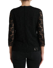 Dolce & Gabbana Black STAFF Blouse Floral Lace Nylon Top -   -  Dolce & Gabbana.