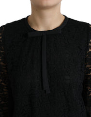 Dolce & Gabbana Black STAFF Blouse Floral Lace Nylon Top -   -  Dolce & Gabbana.