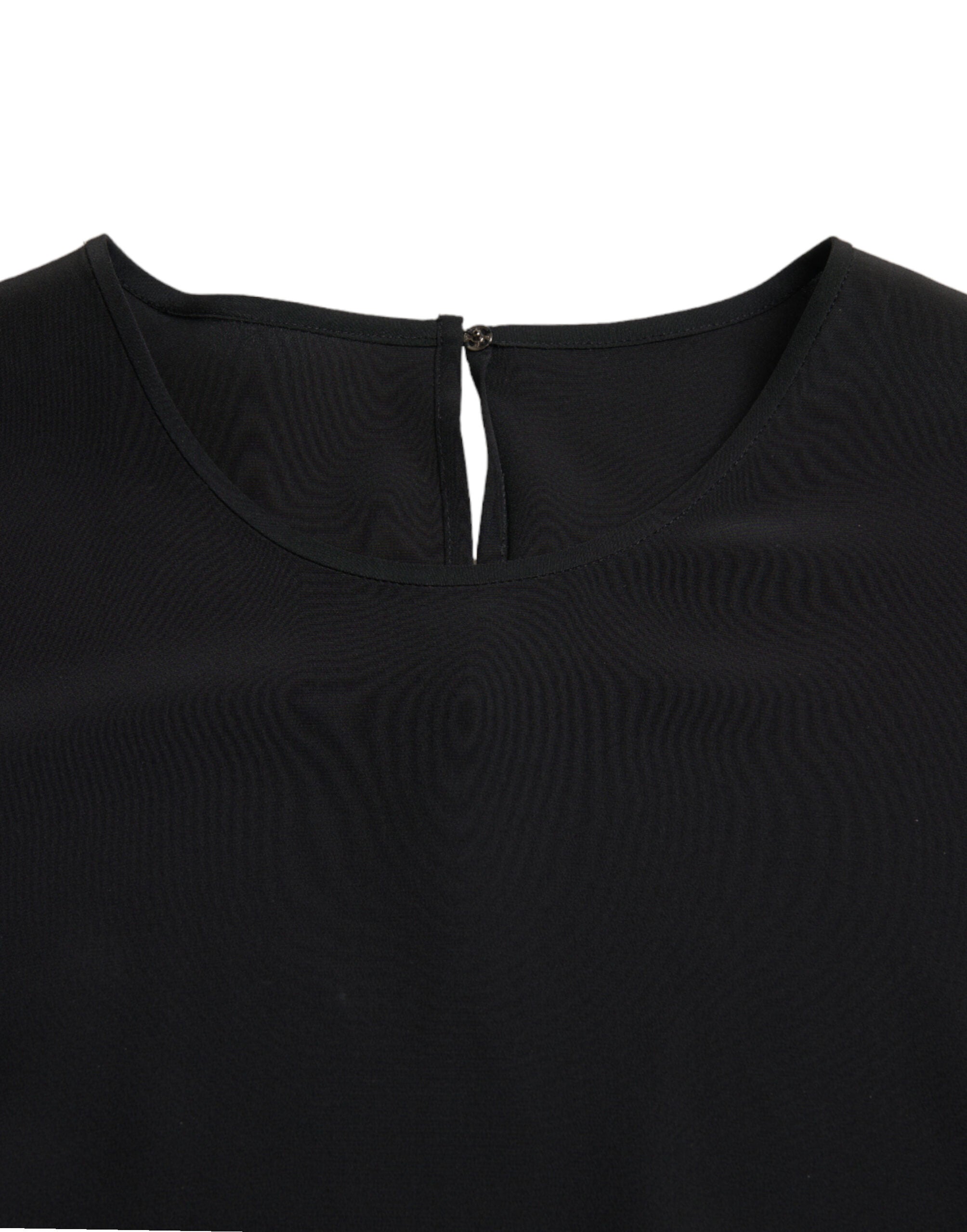 Dolce & Gabbana Black Silk Round Neck Short Sleeve Blouse Top -   -  Dolce & Gabbana. Dolce & Gabbana Black Silk Round Neck Short Sleeve Blouse Top -   -  Dolce & Gabbana.