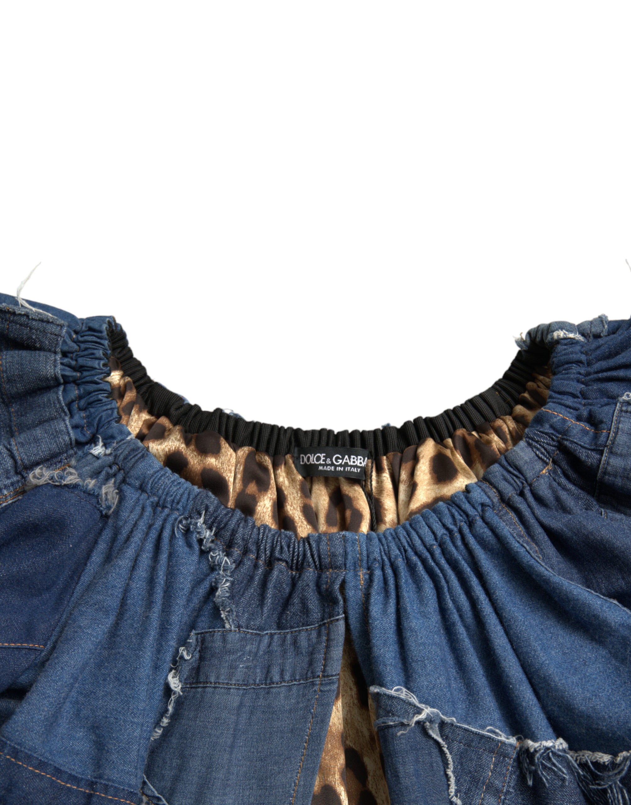 Dolce & Gabbana Blue Patchwork Short Sleeves Denim Blouse Top -   -  Dolce & Gabbana. Dolce & Gabbana Blue Patchwork Short Sleeves Denim Blouse Top -   -  Dolce & Gabbana.