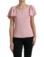 Dolce & Gabbana Pink Short Sleeves Round Neck Blouse Top -   -  Dolce & Gabbana.