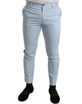 Dolce & Gabbana Sky Blue Cotton Stretch Skinny Pants -   -  Dolce & Gabbana.