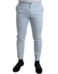 Dolce & Gabbana Sky Blue Cotton Stretch Skinny Pants -   -  Dolce & Gabbana.