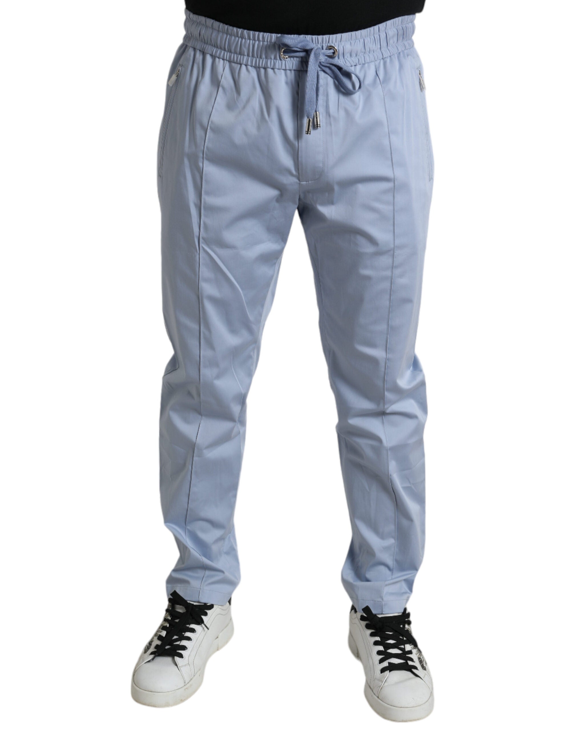 Dolce & Gabbana Light Blue Cotton Stretch Jogger Pants -   -  Dolce & Gabbana.