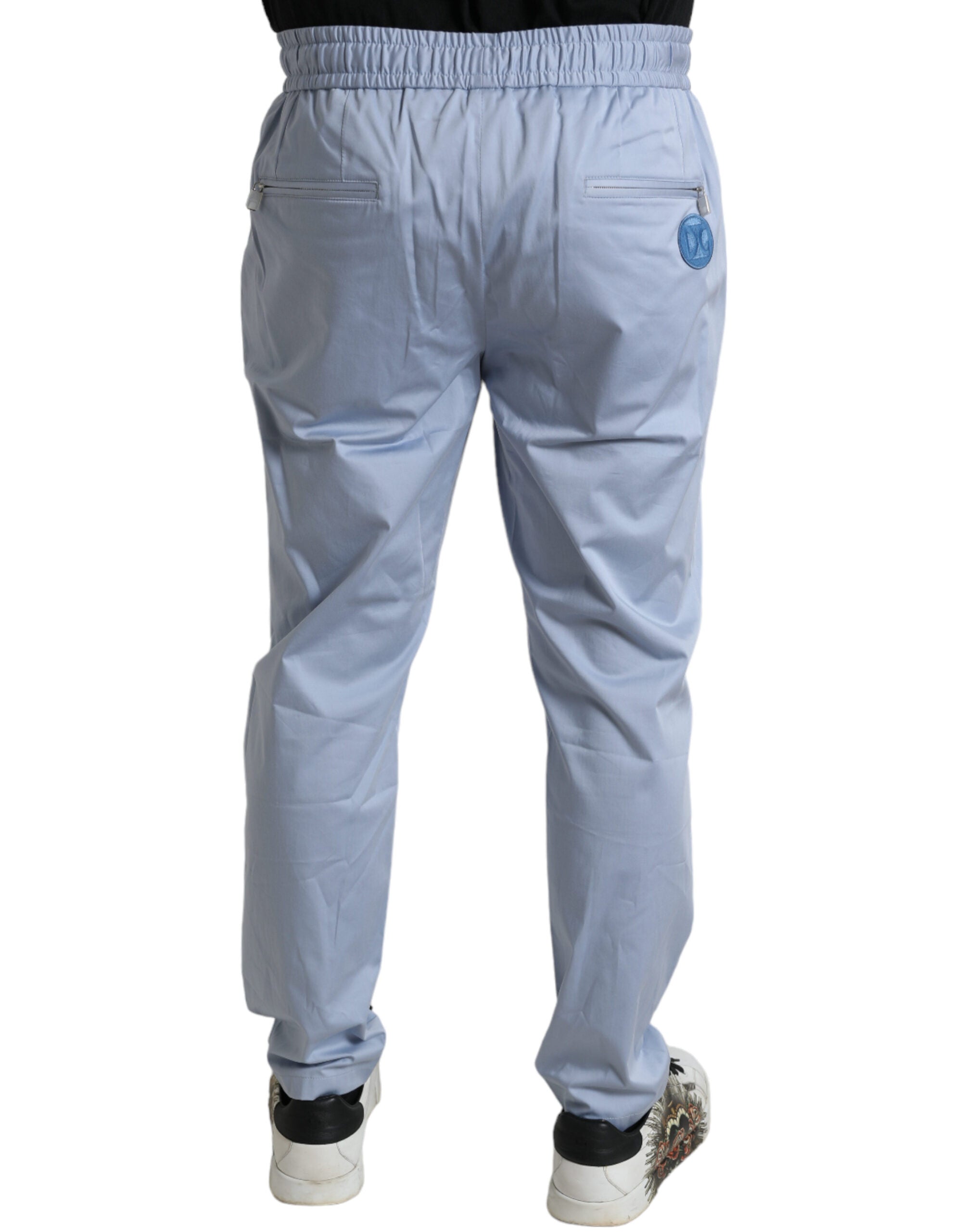 Dolce & Gabbana Light Blue Cotton Stretch Jogger Pants -   -  Dolce & Gabbana. Dolce & Gabbana Light Blue Cotton Stretch Jogger Pants -   -  Dolce & Gabbana.