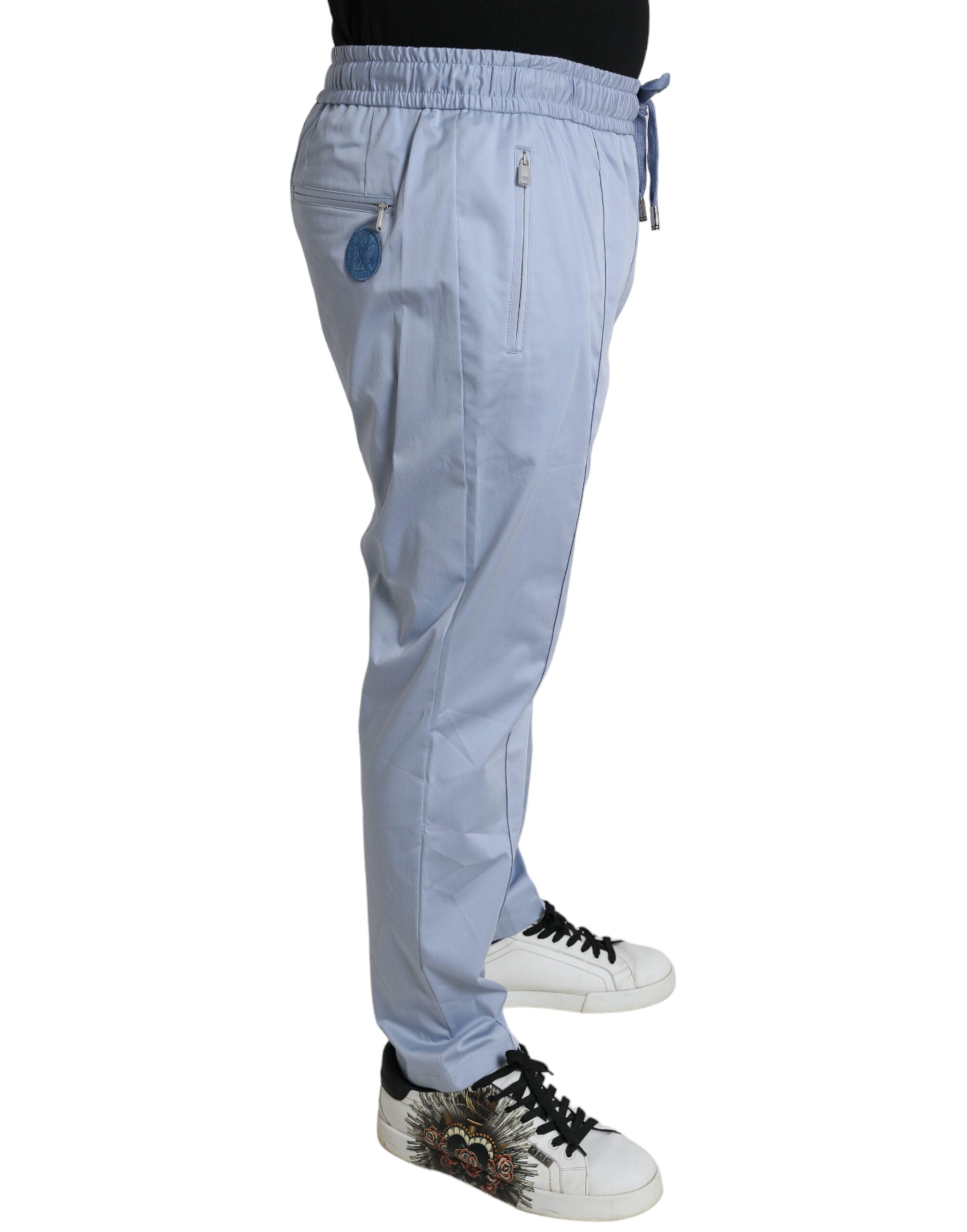 Dolce & Gabbana Light Blue Cotton Stretch Jogger Pants -   -  Dolce & Gabbana. Dolce & Gabbana Light Blue Cotton Stretch Jogger Pants -   -  Dolce & Gabbana.