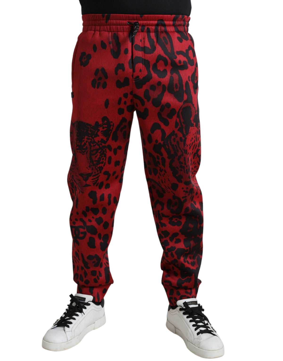 Dolce & Gabbana Red Black Leopard Stretch Jogger Pants -   -  Dolce & Gabbana.