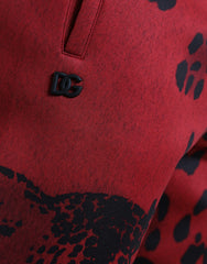 Dolce & Gabbana Red Black Leopard Stretch Jogger Pants -   -  Dolce & Gabbana.