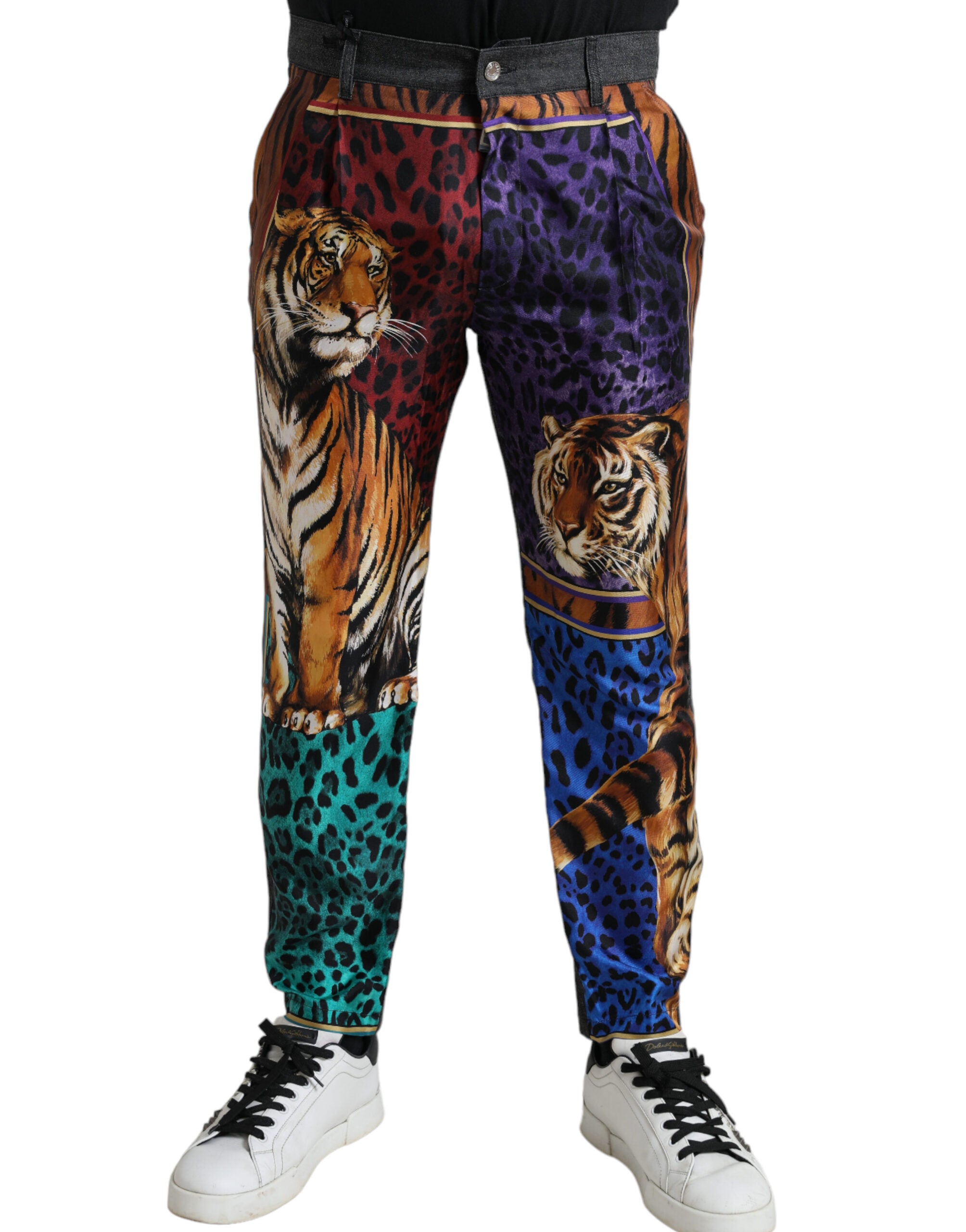 Dolce & Gabbana Multicolor Tiger Cotton Loose Denim Jeans -   -  Dolce & Gabbana.
