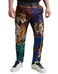 Dolce & Gabbana Multicolor Tiger Cotton Loose Denim Jeans -   -  Dolce & Gabbana.