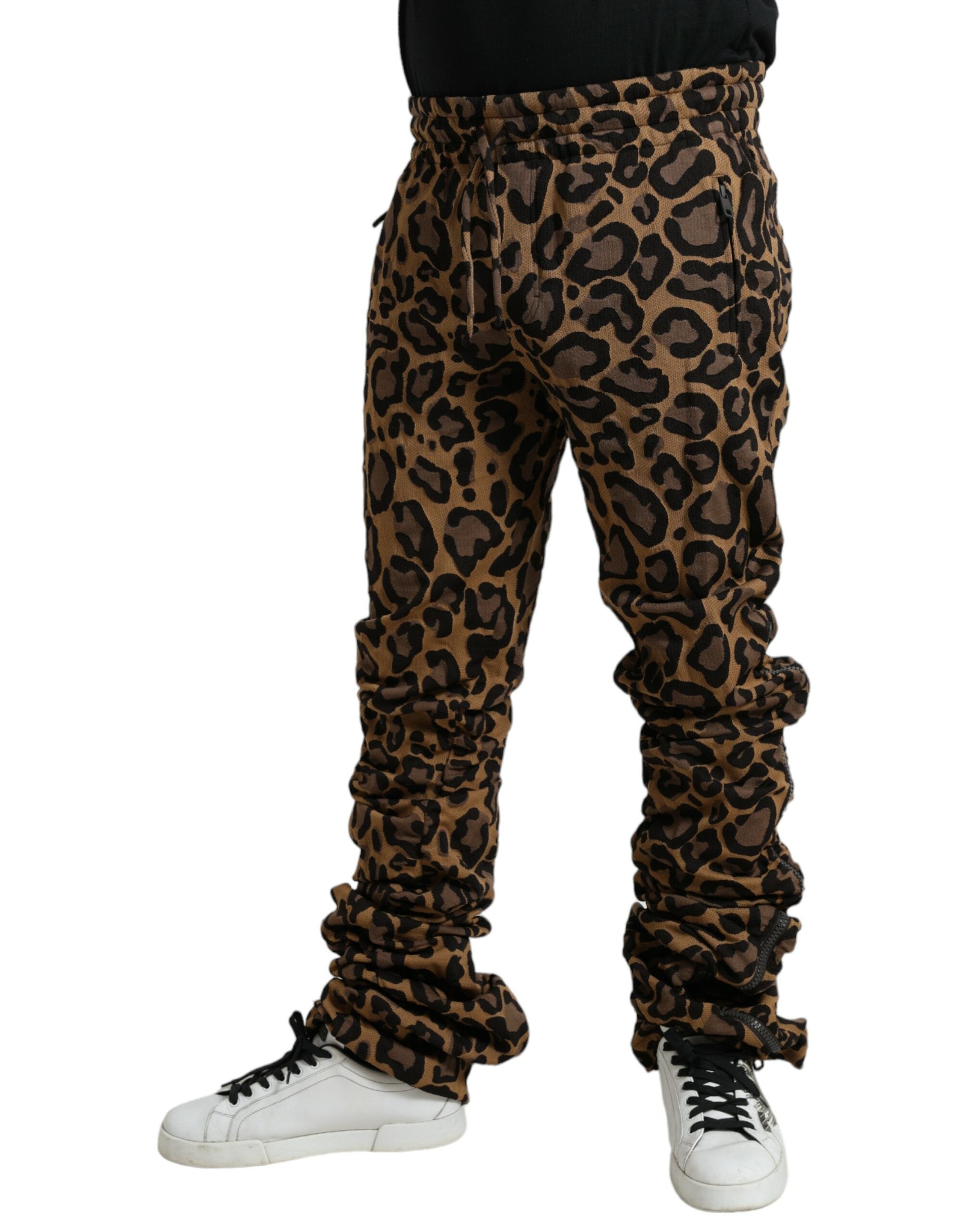 Dolce & Gabbana Brown Leopard Jacquard Jogger Pants -   -  Dolce & Gabbana. Dolce & Gabbana Brown Leopard Jacquard Jogger Pants -   -  Dolce & Gabbana.