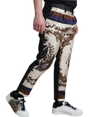 Dolce & Gabbana Multicolor Heraldic Skinny Men Pants -   -  Dolce & Gabbana.