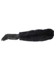 Dolce & Gabbana Black Beaver Fur Lambskin Leather Elbow Gloves - - Dolce & Gabbana.