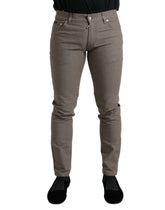 Dolce & Gabbana Brown Cotton Stretch Skinny Men Pants -   -  Dolce & Gabbana.