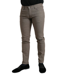 Dolce & Gabbana Brown Cotton Stretch Skinny Men Pants -   -  Dolce & Gabbana.
