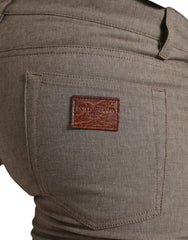 Dolce & Gabbana Brown Cotton Stretch Skinny Men Pants -   -  Dolce & Gabbana.