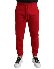 Dolce & Gabbana Red Cotton Blend Skinny Jogger Pants -   -  Dolce & Gabbana.