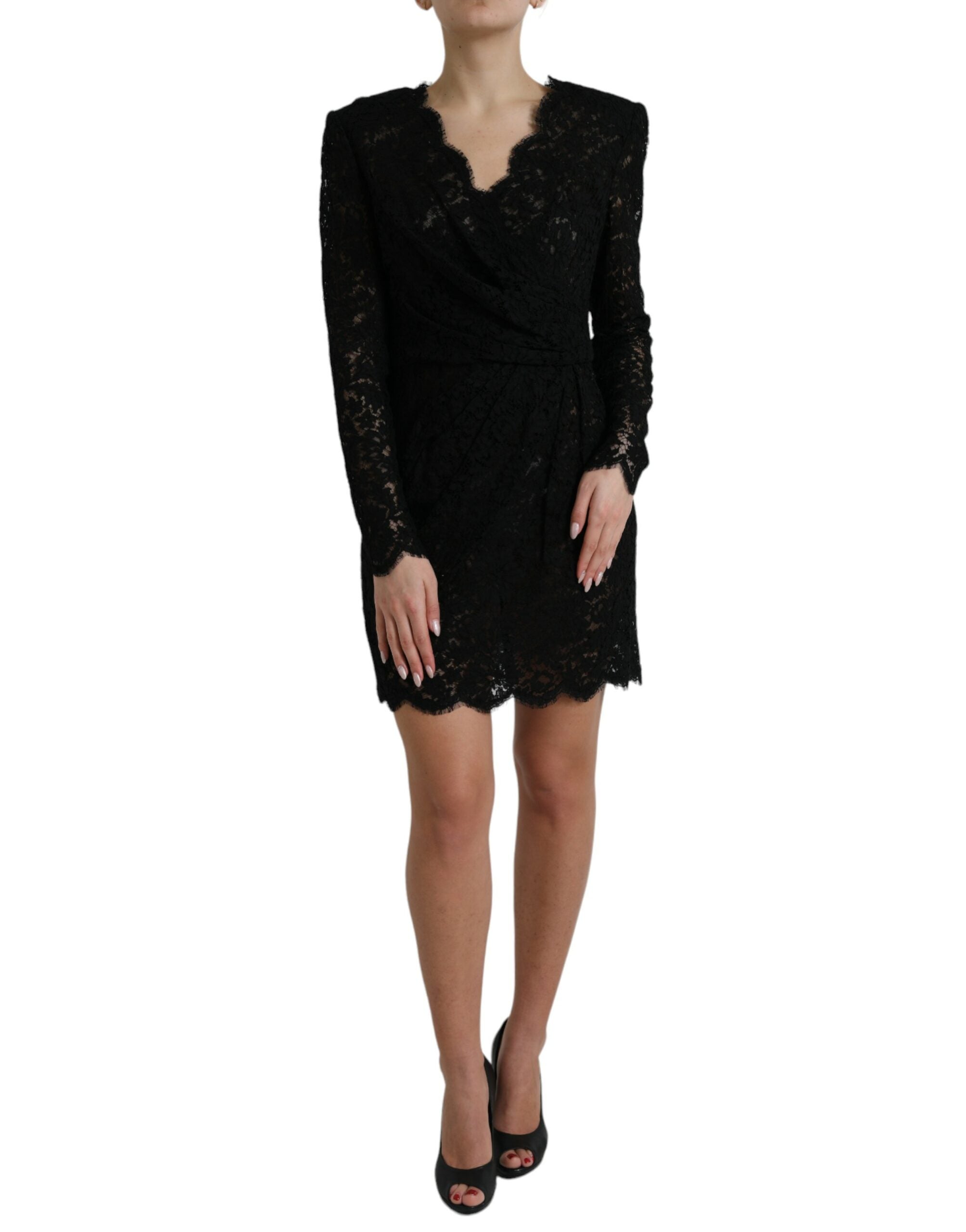Dolce & Gabbana Black Bodycon Lace Cotton Sheath Mini Dress -   -  Dolce & Gabbana.