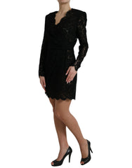 Dolce & Gabbana Black Bodycon Lace Cotton Sheath Mini Dress -   -  Dolce & Gabbana.