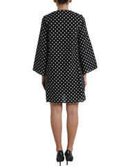 Dolce & Gabbana Black White Polka Dot Nylon Shift Mini Dress -   -  Dolce & Gabbana.