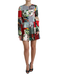 Dolce & Gabbana Multicolor Floral Patchwork Shift Mini Dress -   -  Dolce & Gabbana.