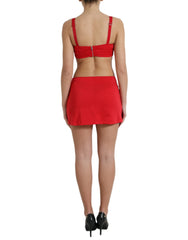 Dolce & Gabbana Red Cutout Nylon Sheath Sleeveless Mini Dress -   -  Dolce & Gabbana.