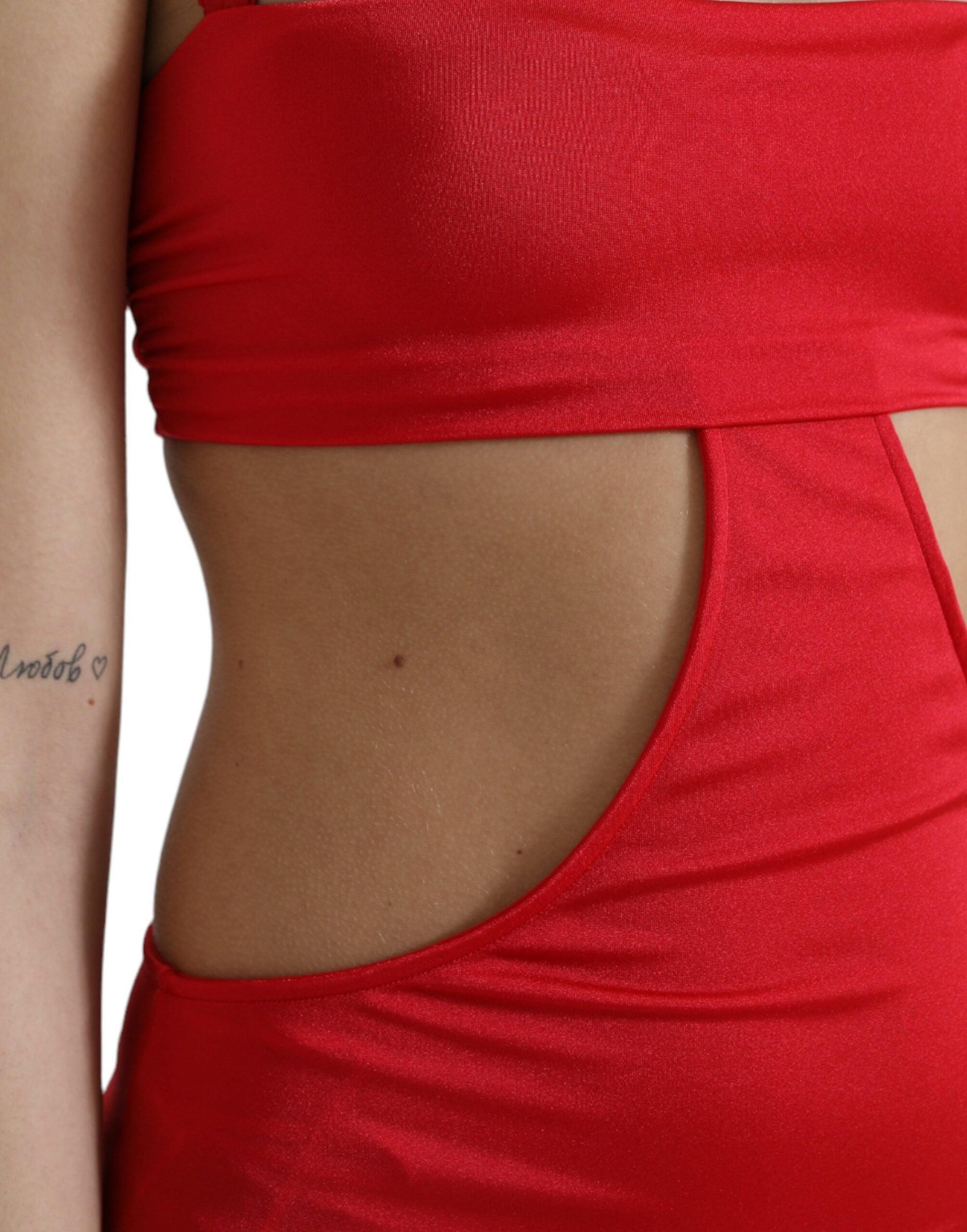 Dolce & Gabbana Red Cutout Nylon Sheath Sleeveless Mini Dress -   -  Dolce & Gabbana. Dolce & Gabbana Red Cutout Nylon Sheath Sleeveless Mini Dress -   -  Dolce & Gabbana.