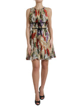 Dolce & Gabbana Beige Floral Sleeveless A-line Mini Dress -   -  Dolce & Gabbana.