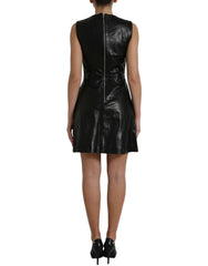 Valentino Shiny Black Nylon Cut Out A-line Mini Dress -   -  Valentino.
