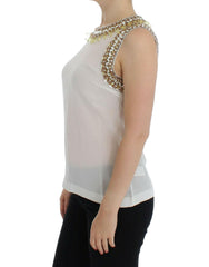 Dolce & Gabbana White crystal embellished tank top -   -  Dolce & Gabbana.