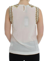 Dolce & Gabbana White crystal embellished tank top -   -  Dolce & Gabbana.