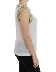 Dolce & Gabbana White crystal embellished tank top -   -  Dolce & Gabbana.
