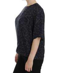 Dolce & Gabbana Blue gold key print silk blouse -   -  Dolce & Gabbana.
