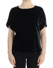 Dolce & Gabbana Black velvet shortsleeved blouse -   -  Dolce & Gabbana.