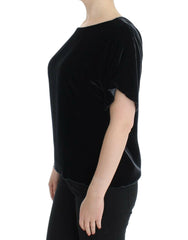 Dolce & Gabbana Black velvet shortsleeved blouse -   -  Dolce & Gabbana.