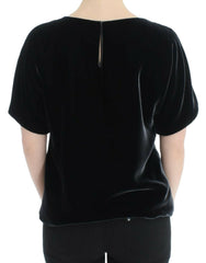 Dolce & Gabbana Black velvet shortsleeved blouse -   -  Dolce & Gabbana.