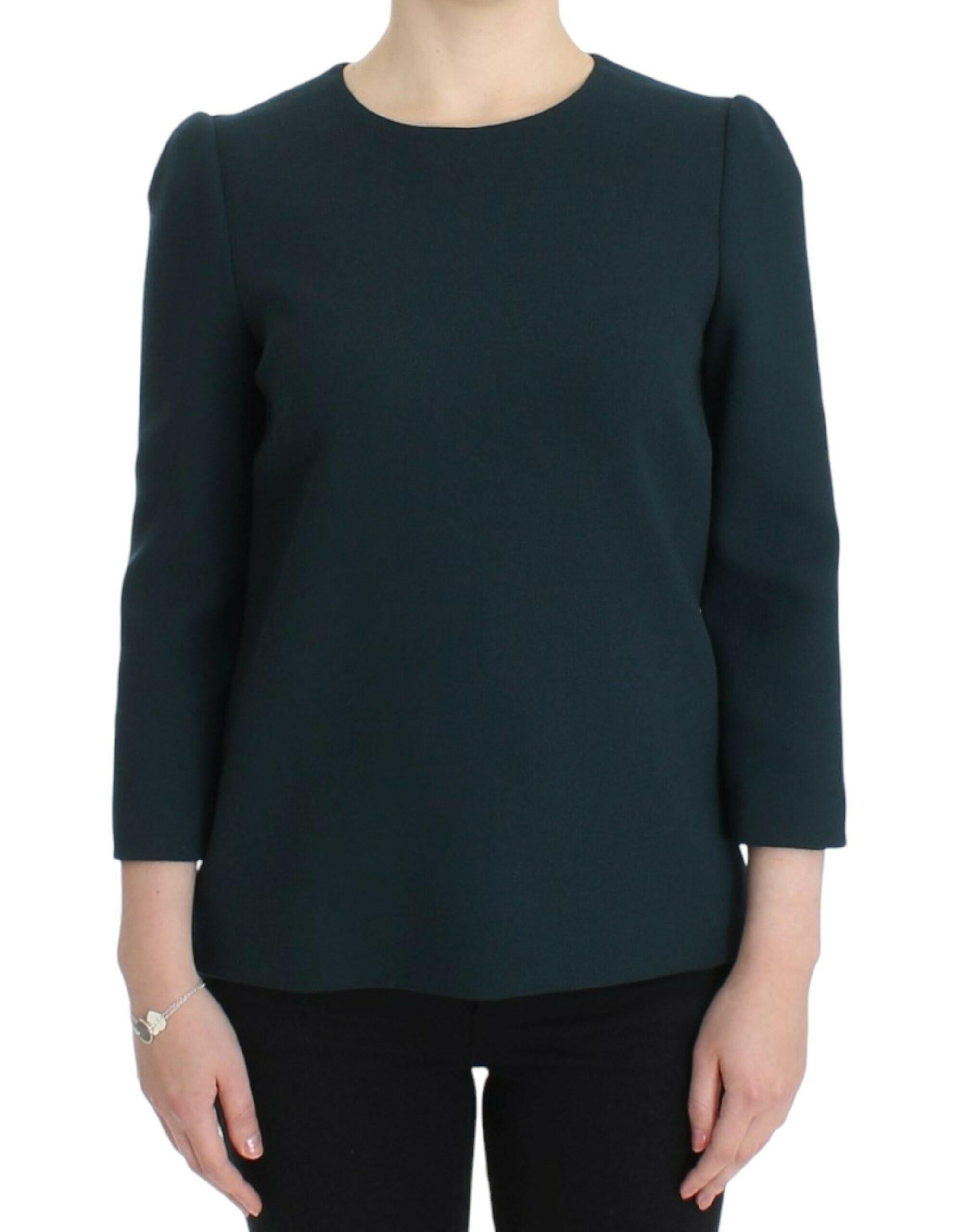 Dolce & Gabbana Green 3/4 sleeve wool blouse -   -  Dolce & Gabbana.