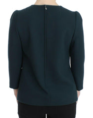 Dolce & Gabbana Green 3/4 sleeve wool blouse -   -  Dolce & Gabbana.