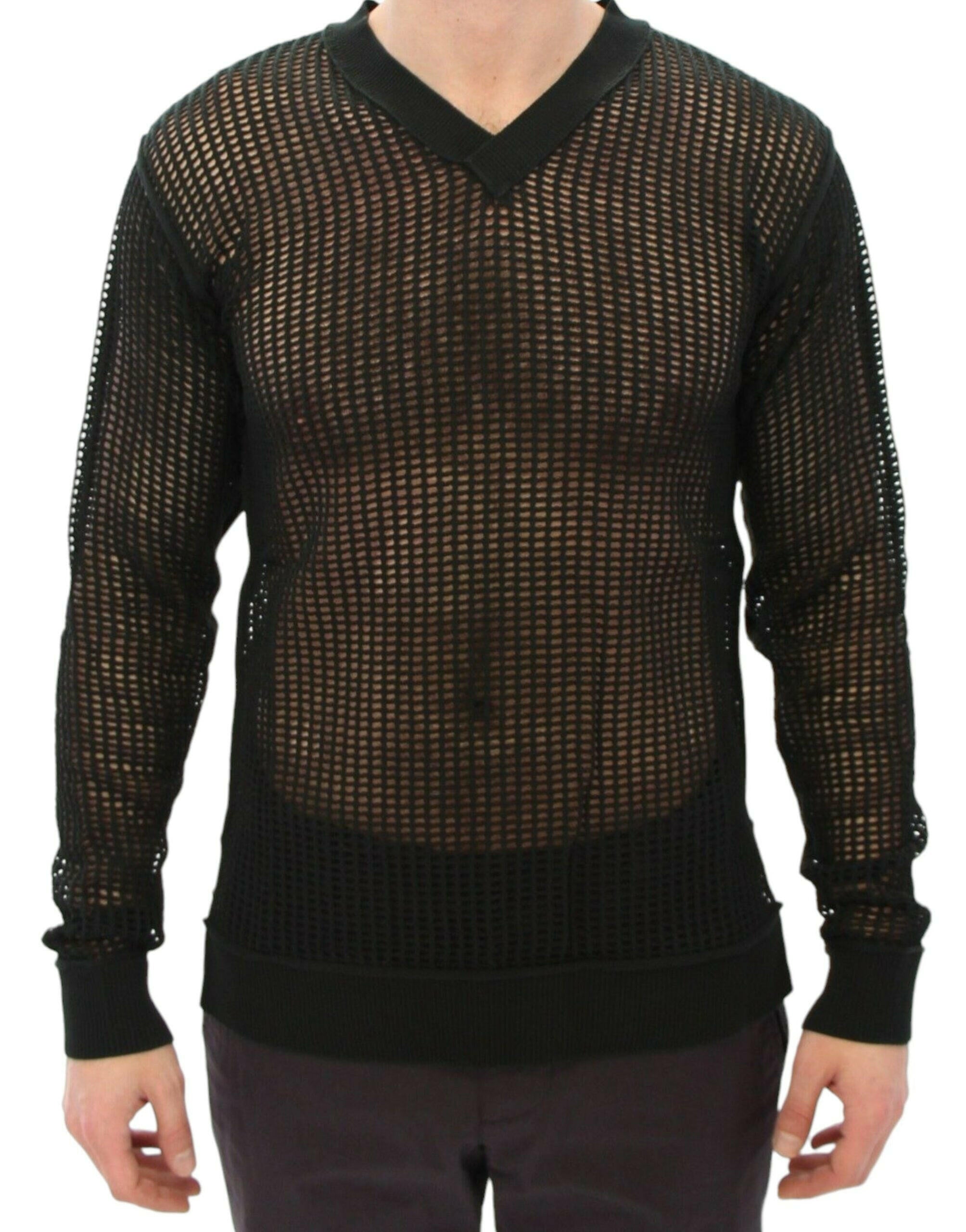 Dolce & Gabbana Dark Green Runway Netz Pullover Netted Sweater -   -  Dolce & Gabbana.