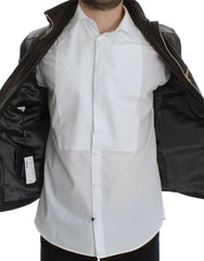 Dolce & Gabbana Brown Lambskin Leather Zipper Jacket -   -  Dolce & Gabbana.