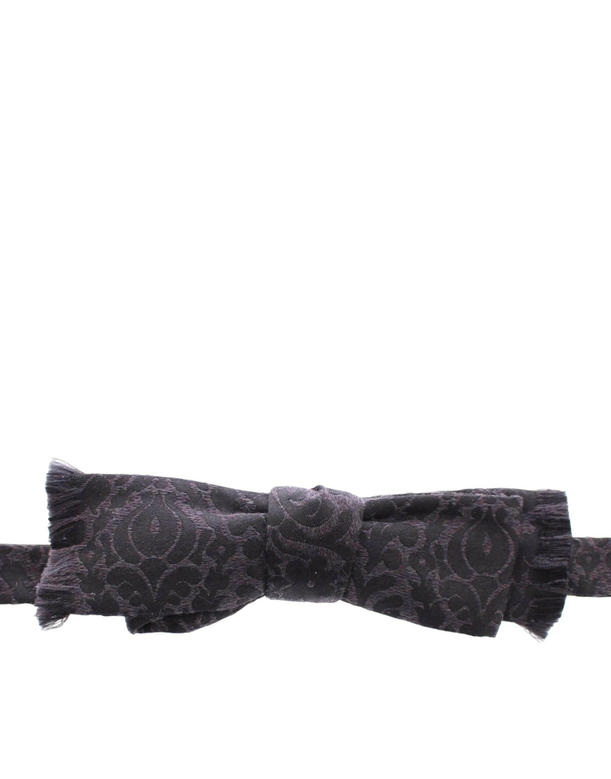 Dolce & Gabbana Gray Black Wool Silk Bow Tie -  Neckties, Men -  Dolce & Gabbana. Dolce & Gabbana Gray Black Wool Silk Bow Tie -  Neckties, Men -  Dolce & Gabbana.