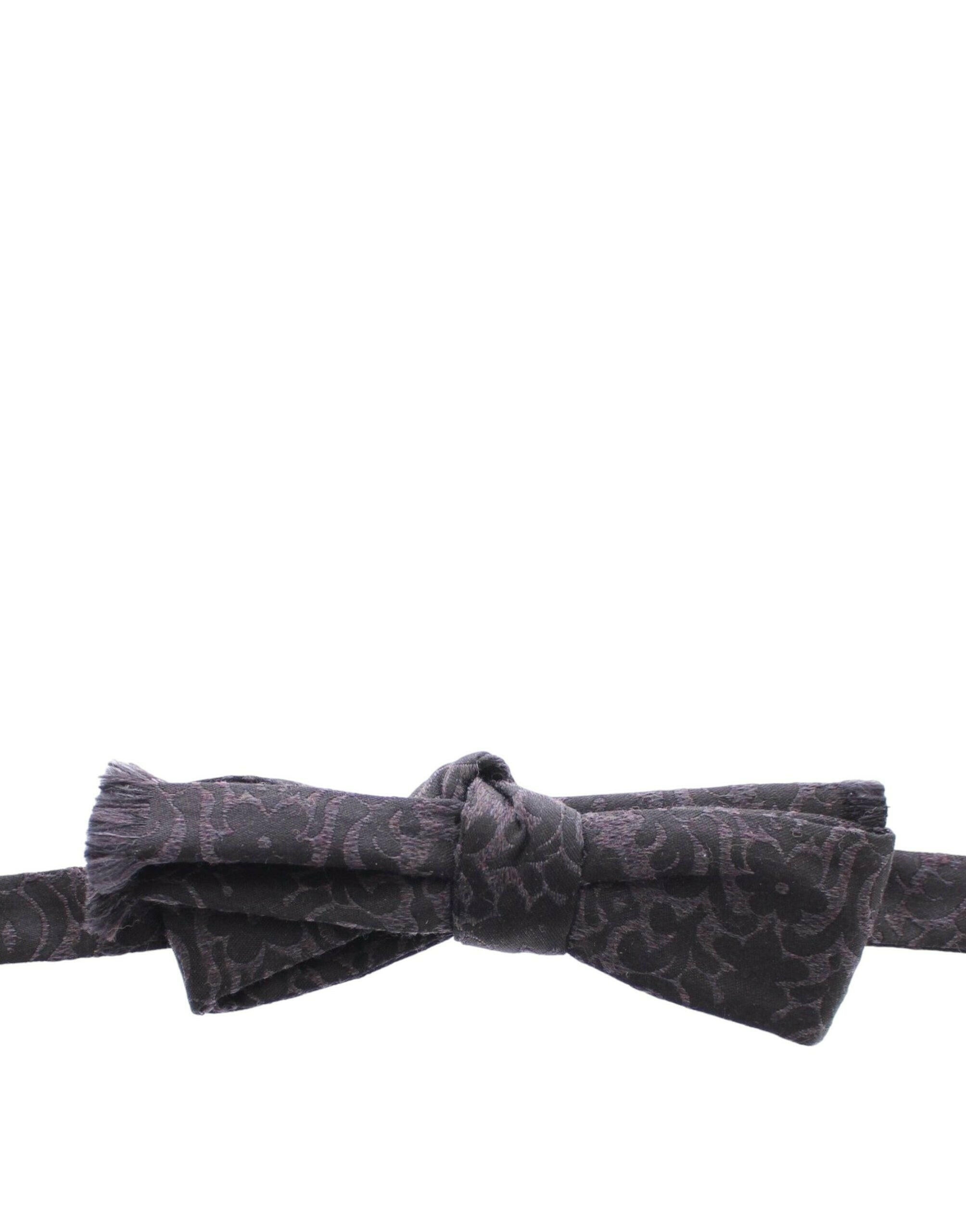Dolce & Gabbana Gray Black Wool Silk Bow Tie -  Neckties, Men -  Dolce & Gabbana. Dolce & Gabbana Gray Black Wool Silk Bow Tie -  Neckties, Men -  Dolce & Gabbana.